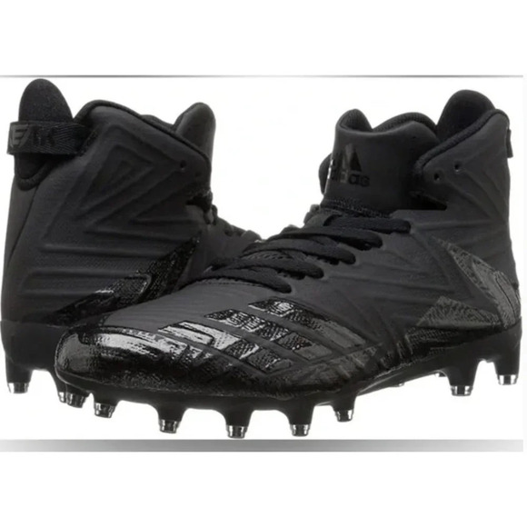Adidas Freak X Carbon Mid Men's Football Cleats Triple Black Size 17 -NEW NO BOX - Picture 1 of 14
